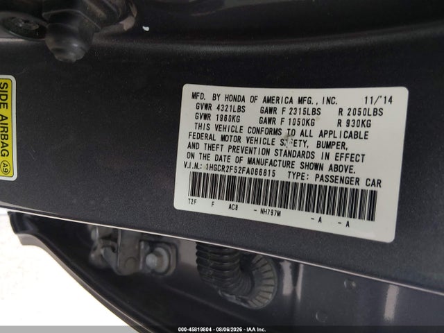 1HGCR2F52FA066815 Honda Accord Sport