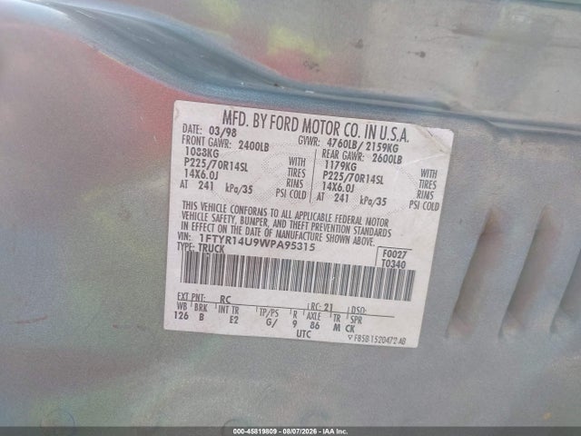 2005 Ford Ranger Edge/stx/xlt მანქანა იყიდება აუქციონზე, vin: 1FTYR44U45PA00627, აუქციონის ნომერი: 45819809