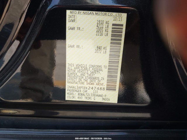 Nissan Altima 2.5 Sv 2014 1N4AL3AP5EN247488 Image 9