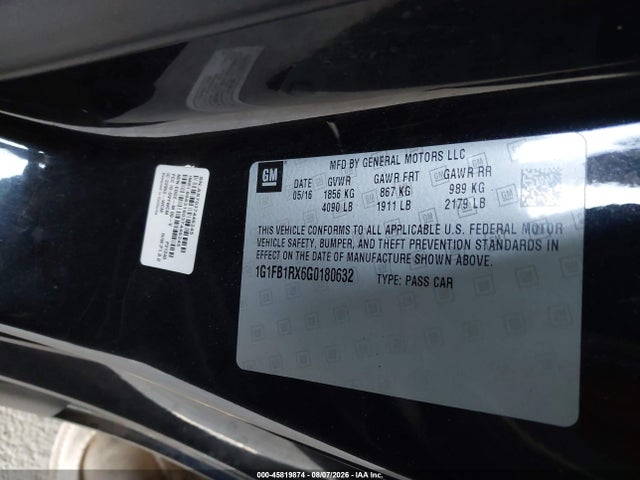 Chevrolet Camaro 1lt 2016 1G1FB1RX6G0180632 Image 9