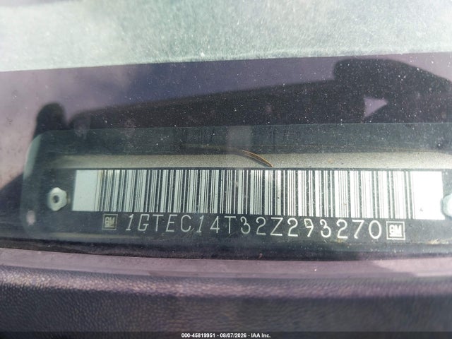 Aukcja sprzedaży 2002 Gmc Sierra 1500 Sle, vin: 1GTEC14T32Z293270, numer aukcji: 45819951