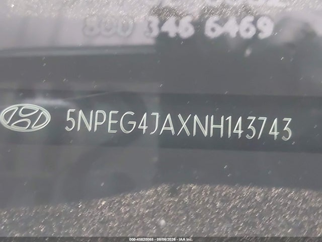 Продаж на аукціоні авто 2022 Hyundai Sonata Se, vin: 5NPEG4JAXNH143743, номер лоту: 45820068