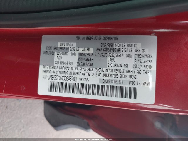 Mazda Cx-5 Touring 2016 JM3KE2CY4G0848780 Image 9