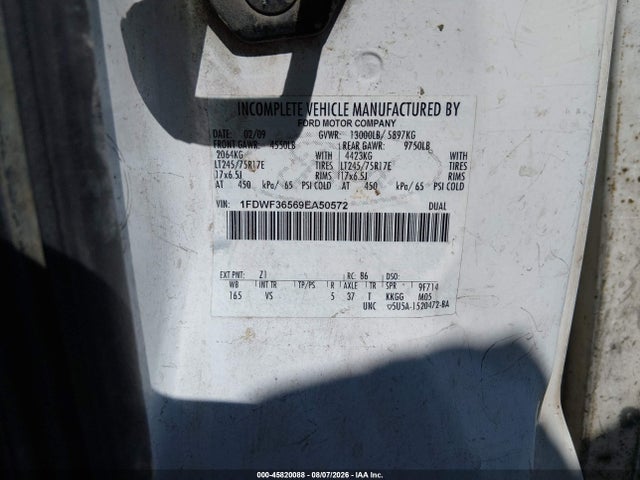 Продаж на аукціоні авто 2009 Ford F-350 Chassis Xl/xlt, vin: 1FDWF36569EA50572, номер лоту: 45820088