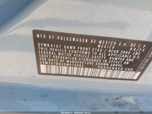 3VW7X7BU4SM078362 Volkswagen Jetta 1.5t Se