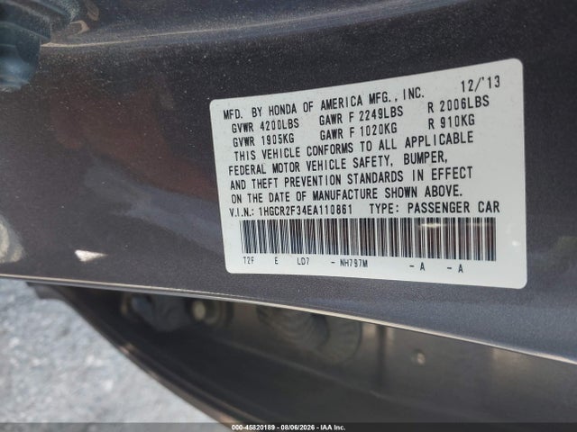 Honda ACCORD LX 2014 1HGCR2F34EA110861 Image 9
