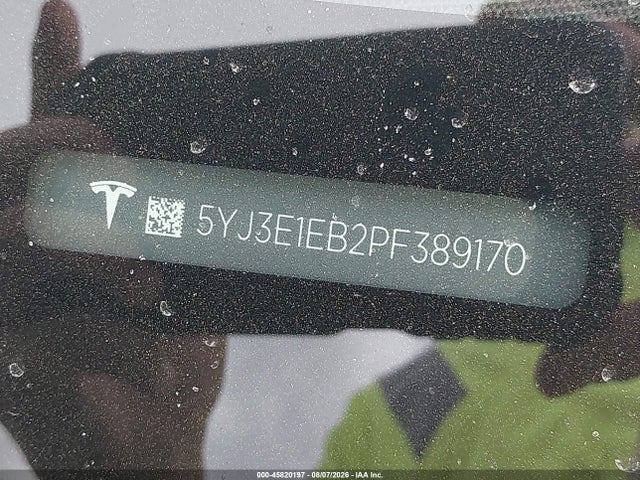 Aukcja sprzedaży 2023 Tesla Model 3 Long Range Dual Motor All-wheel Drive, vin: 5YJ3E1EB2PF389170, numer aukcji: 45820197