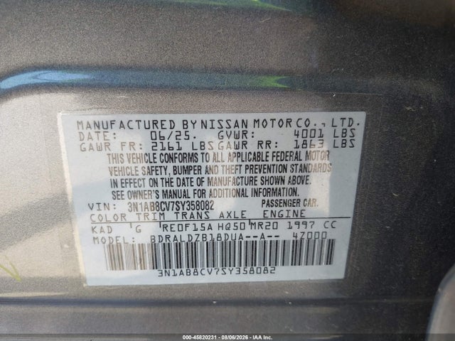 Nissan SENTRA SV 2025 3N1AB8CV7SY358082 Image 9