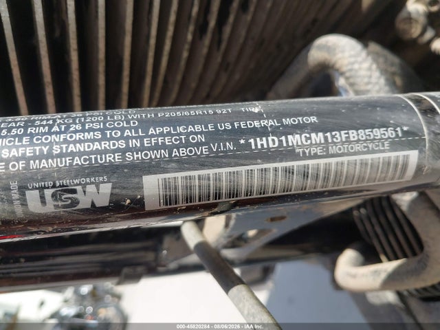45820284 :رقم المزاد ، 1HD1MCM13FB859561 vin ، 2015 Harley-davidson Flrt Free Wheeler مزاد بيع