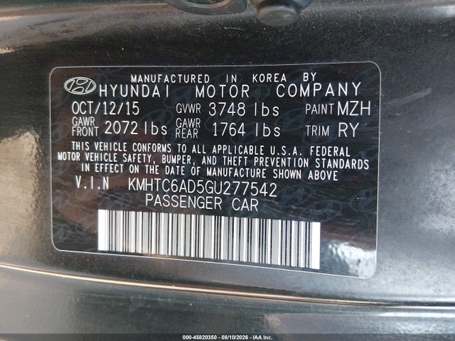 Hyundai Veloster 2016 KMHTC6AD5GU277542 Image 9