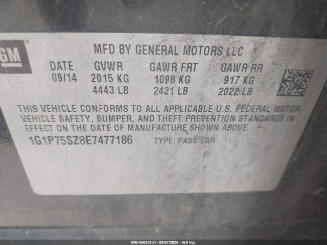 1G1P75SZ8E7477186 Chevrolet Cruze Diesel