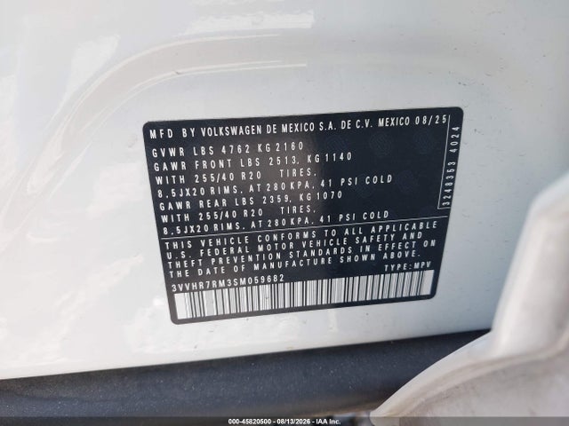 Aukcja sprzedaży 2025 Volkswagen Tiguan 2.0t Se R-line Black, vin: 3VVHR7RM3SM059682, numer aukcji: 45820500
