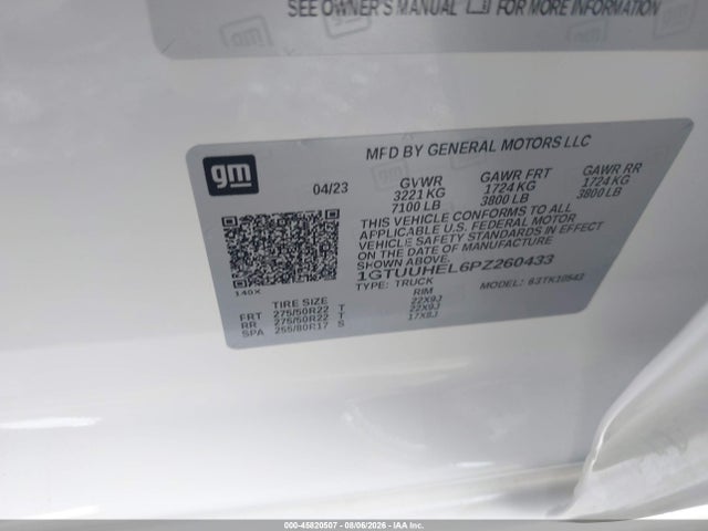 2023 Gmc Sierra 1500 4wd  Short Box Denali Ultimate მანქანა იყიდება აუქციონზე, vin: 1GTUUHEL6PZ260433, აუქციონის ნომერი: 45820507