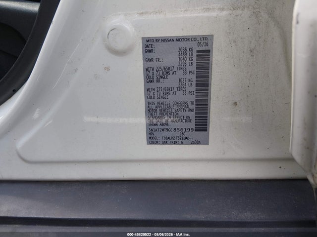 Продаж на аукціоні авто 2016 Nissan Rogue S, vin: 5N1AT2MT9GC856199, номер лоту: 45820522