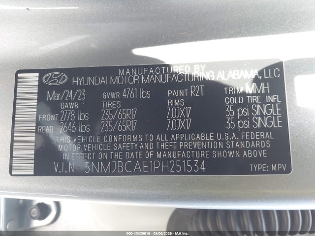Hyundai TUCSON SEL 2023 5NMJBCAE1PH251534 Image 9