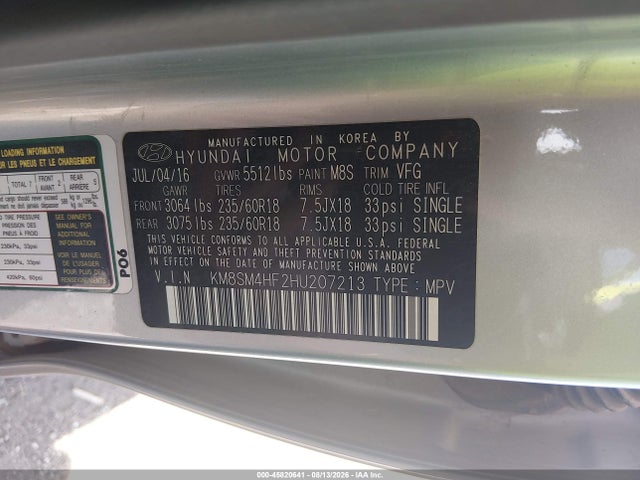 Hyundai Santa Fe Se 2017 KM8SM4HF2HU207213 Image 9