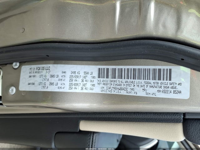 Aukcja sprzedaży 2017 Jeep Cherokee Sport, vin: 1C4PJMAB0HW664231, numer aukcji: 45820701