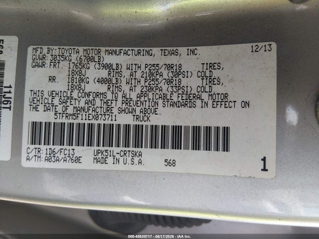 5TFRM5F11EX073711 Toyota Tundra Sr5 4.6l V8