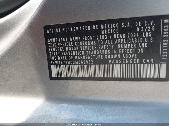 3VW7X7BU0SM069982 Volkswagen Jetta 1.5t Se