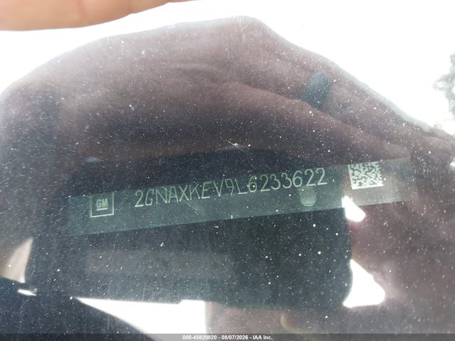 45820820 :رقم المزاد ، 2GNAXKEV9L6233622 vin ، 2020 Chevrolet Equinox Fwd Lt 1.5l Turbo مزاد بيع
