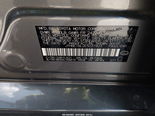 JTHBE1BL2E5037423 Lexus GS 350