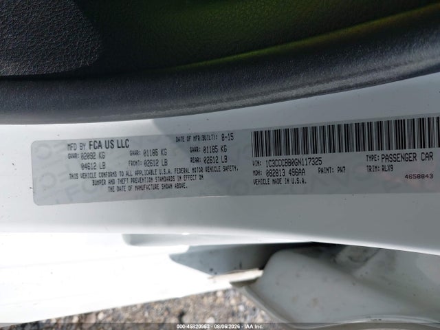 Aukcja sprzedaży 2016 Chrysler 200 S, vin: 1C3CCCBB0GN117325, numer aukcji: 45820953