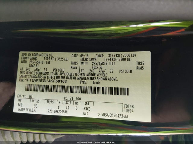 Ford F-150 Xlt 2018 1FTEW1EG1JKF60163 Image 9