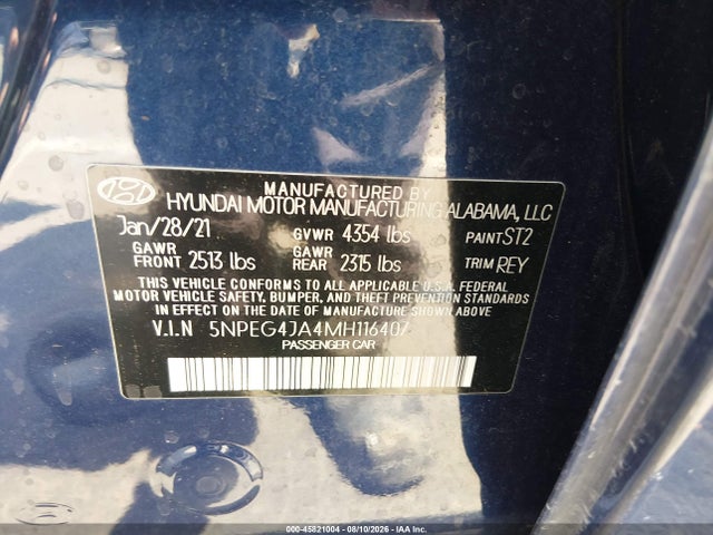 Hyundai SONATA SE 2021 5NPEG4JA4MH116407 Image 9