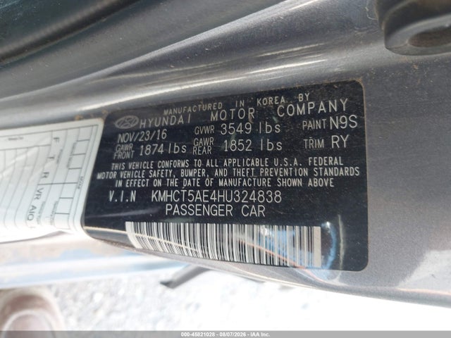 Hyundai ACCENT SE 2017 KMHCT5AE4HU324838 Image 9