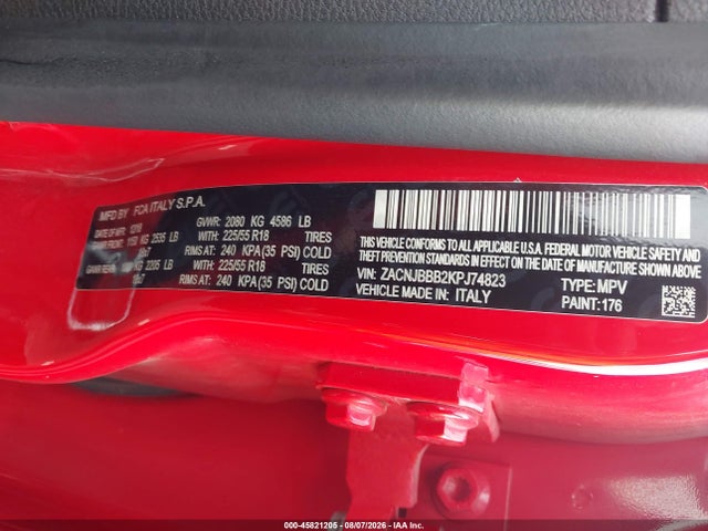 Продаж на аукціоні авто 2019 Jeep Renegade Altitude 4x4, vin: ZACNJBBB2KPJ74823, номер лоту: 45821205