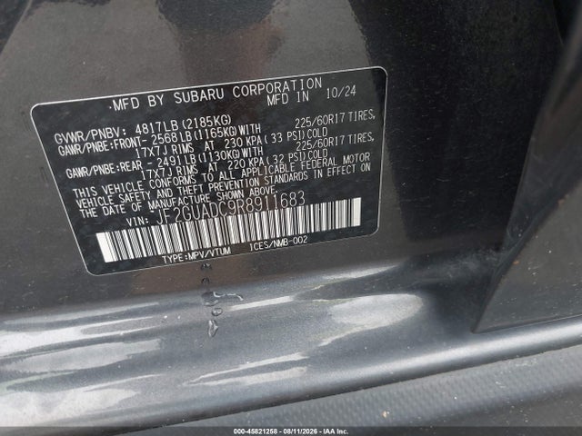 45821258 :رقم المزاد ، JF2GUADC9R8911683 vin ، 2024 Subaru Crosstrek Premium مزاد بيع