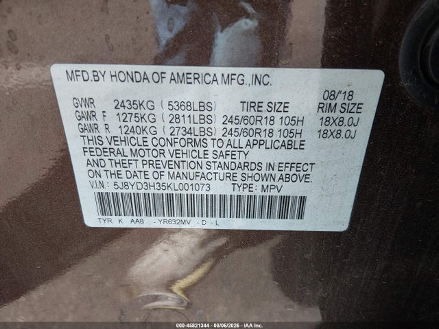 Acura Mdx Standard 2019 5J8YD3H35KL001073 Image 9