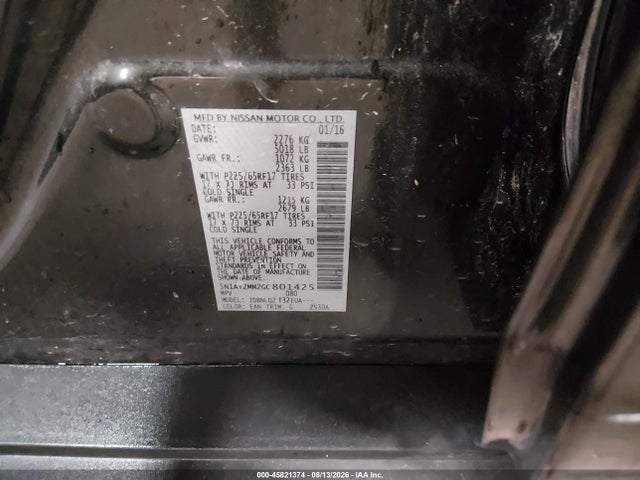 Продаж на аукціоні авто 2016 Nissan Rogue Sv, vin: 5N1AT2MM2GC801425, номер лоту: 45821374