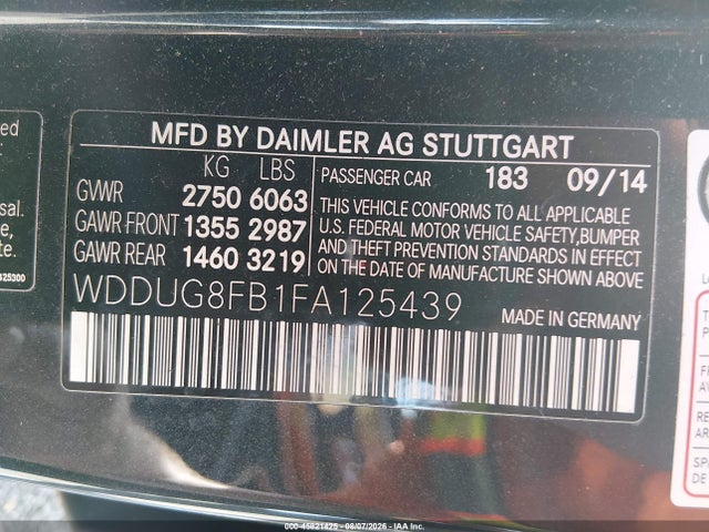 Aukcja sprzedaży 2015 Mercedes-benz S 550 4matic, vin: WDDUG8FB1FA125439, numer aukcji: 45821425