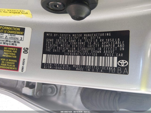 Toyota Corolla Le Plus 2014 5YFBURHE7EP177109 Image 9