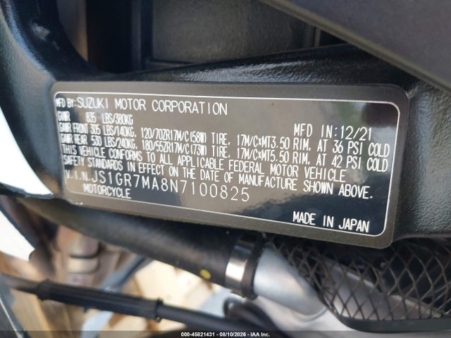 Suzuki GSX-R750 2022 JS1GR7MA8N7100825 Image 10