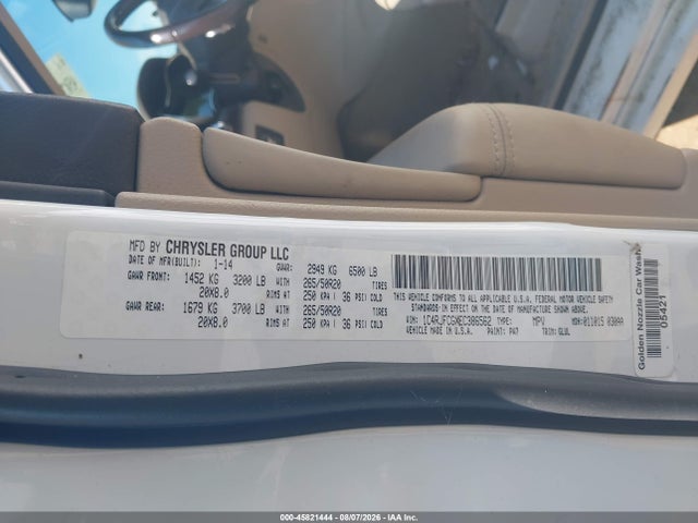 Продаж на аукціоні авто 2014 Jeep Grand Cherokee Overland, vin: 1C4RJFCGXEC386562, номер лоту: 45821444