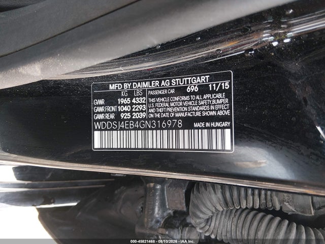 Продаж на аукціоні авто 2016 Mercedes-benz Cla 250, vin: WDDSJ4EB4GN316978, номер лоту: 45821468