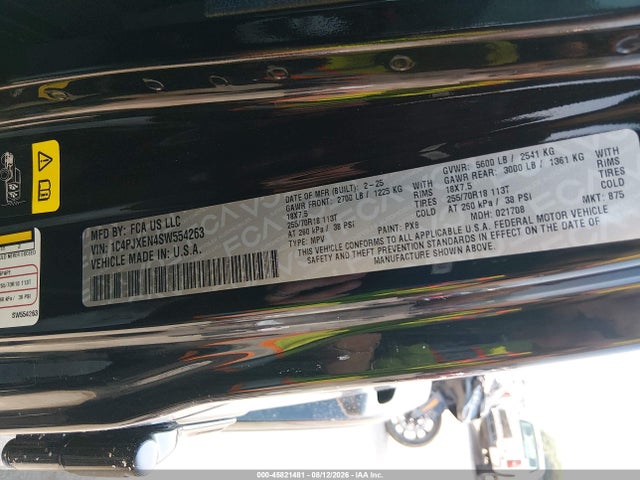 45821481 :رقم المزاد ، 1C4PJXEN4SW554263 vin ، 2025 Jeep Wrangler 4-door Sahara 4x4 مزاد بيع