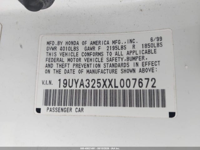 Продажа на аукционе авто 1999 Acura Cl 2.3, vin: 19UYA325XXL007672, номер лота: 45821491