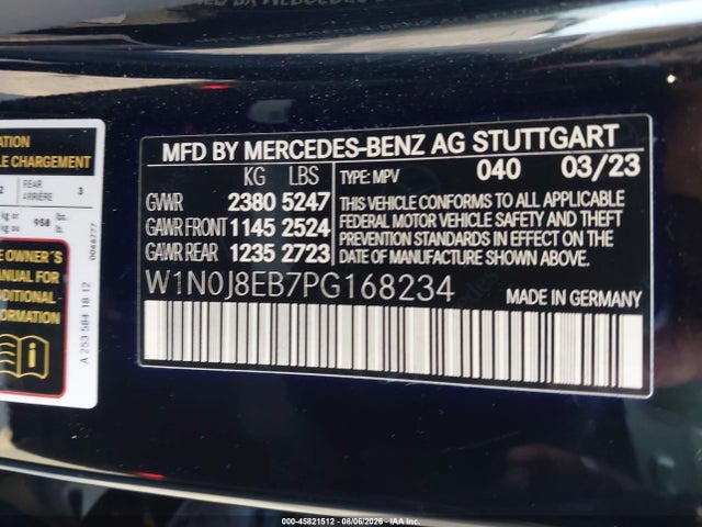 Продаж на аукціоні авто 2023 Mercedes-benz Glc 300 Coupe 4matic, vin: W1N0J8EB7PG168234, номер лоту: 45821512