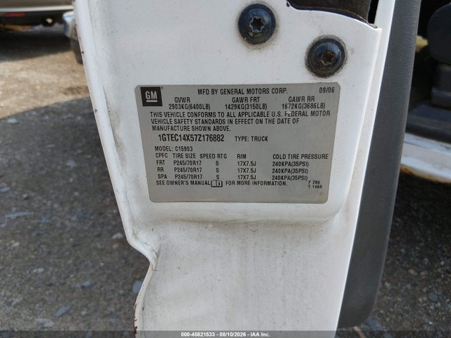Продаж на аукціоні авто 2007 Gmc Sierra 1500 Classic Work Truck, vin: 1GTEC14X57Z176882, номер лоту: 45821533
