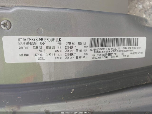45821543 :رقم المزاد ، 2C4RC1BGXER469527 vin ، 2014 Chrysler Town & Country Touring مزاد بيع