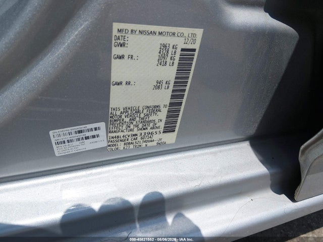 Продаж на аукціоні авто 2021 Nissan Altima Sr Fwd, vin: 1N4BL4CV3MN339655, номер лоту: 45821552