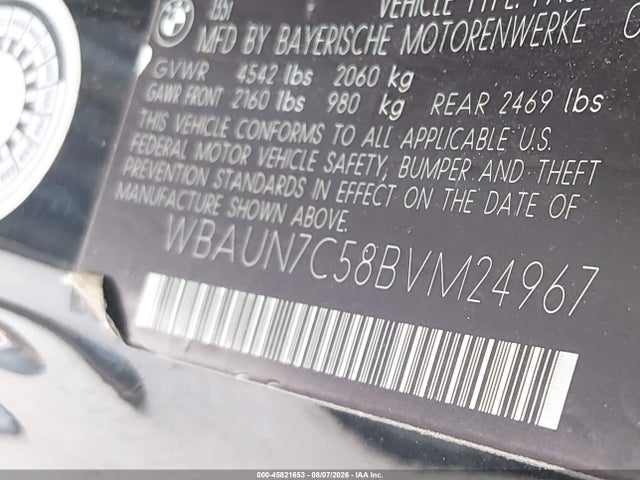 Продаж на аукціоні авто 2011 Bmw 135i, vin: WBAUN7C58BVM24967, номер лоту: 45821653
