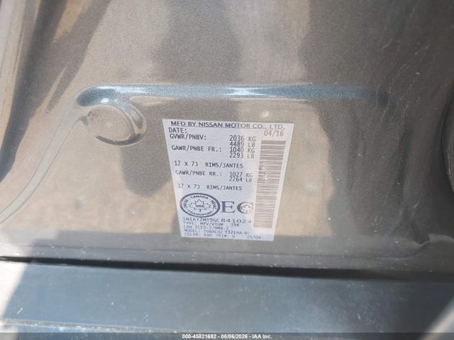 2016 Nissan Rogue S/sl/sv მანქანა იყიდება აუქციონზე, vin: 5N1AT2MT9GC841024, აუქციონის ნომერი: 45821692