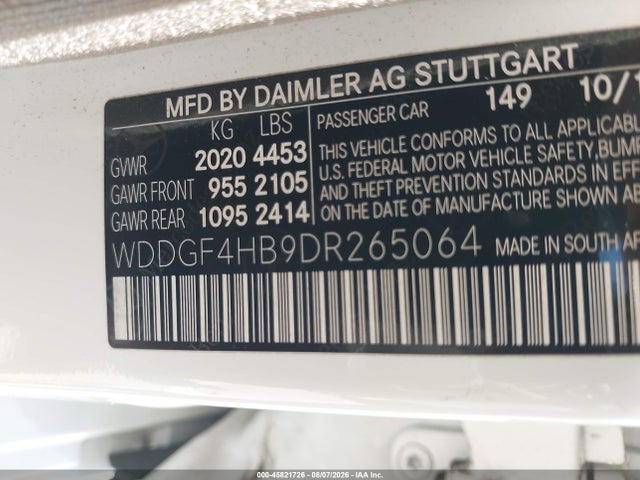 Aukcja sprzedaży 2013 Mercedes-benz C 250 Sport, vin: WDDGF4HB9DR265064, numer aukcji: 45821726