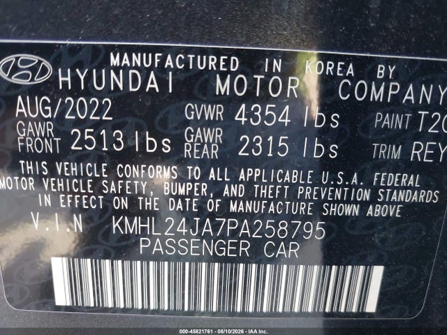 2023 Hyundai Sonata Se მანქანა იყიდება აუქციონზე, vin: KMHL24JA7PA258795, აუქციონის ნომერი: 45821761