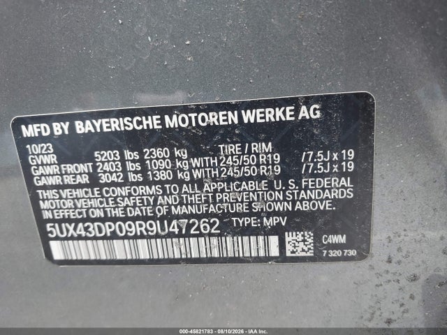 Продаж на аукціоні авто 2024 Bmw X3 Sdrive30i, vin: 5UX43DP09R9U47262, номер лоту: 45821783