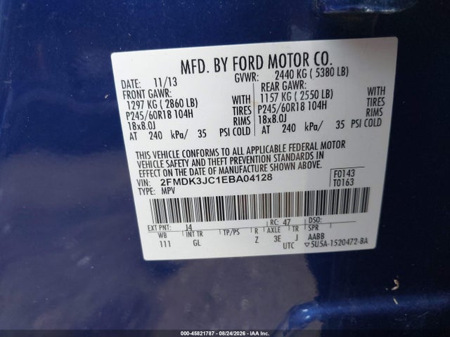 Продажа на аукционе авто 2014 Ford Edge Sel, vin: 2FMDK3JC1EBA04128, номер лота: 45821787